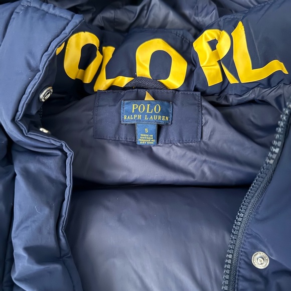 Toddler Ralph Lauren POLO PUFFER jacket | Navy Blue | Size 5 | Excellent - Picture 2 of 5